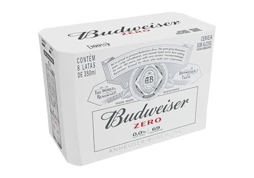 Cerveja Sem Álcool Budweiser Lata 350ml Pack com 8 unidades