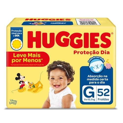 Fralda Huggies Proteção Dia G 52 Unidades