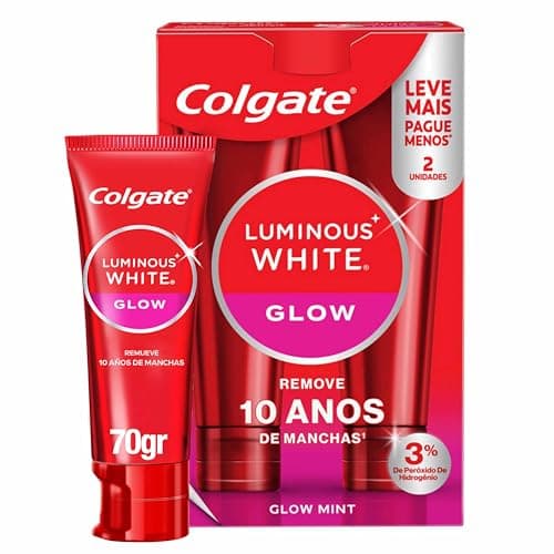 Colgate Luminous White Glow Creme Dental Clareador 2x70g