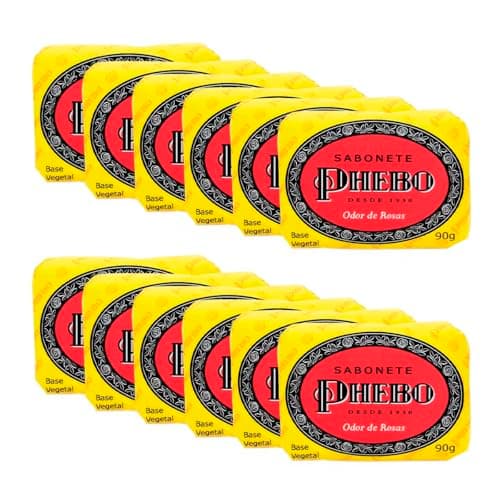 Phebo Sabonete, Odor De Rosas, 90g, 12 Unidades