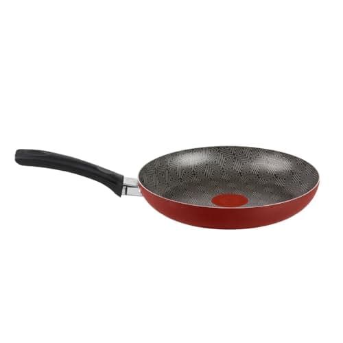 Frigideira Rochedo Facilita Vermelho 24cm com Antiaderente Resist - Limpa Fácil e Dura Mais, reforçado com partículas minerais, Thermo-Sinal e Cabos Reforçados