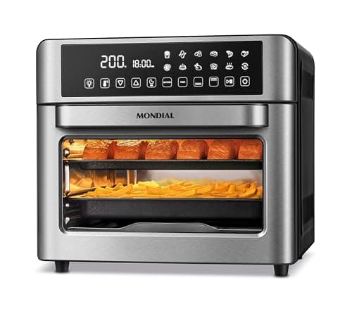 MONDIAL Fritadeira Air Fryer Forno Oven Digital 25L, Preto/Inox, 2200W, 220V - AFO-25L-BI