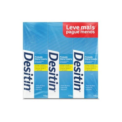 Creme Preventivo De Assaduras Desitin Creamy, Kit Com 3 Unidades 113g