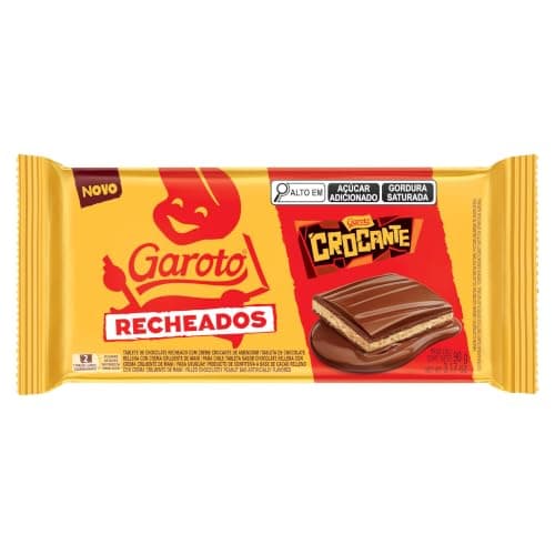 Chocolate Recheio Crocante Garoto Recheados Pacote 90g