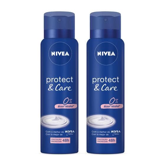 Pack Desodorante Antitranspirante Aerossol 48h Nivea Protect & Care 2 Unidades 150ml