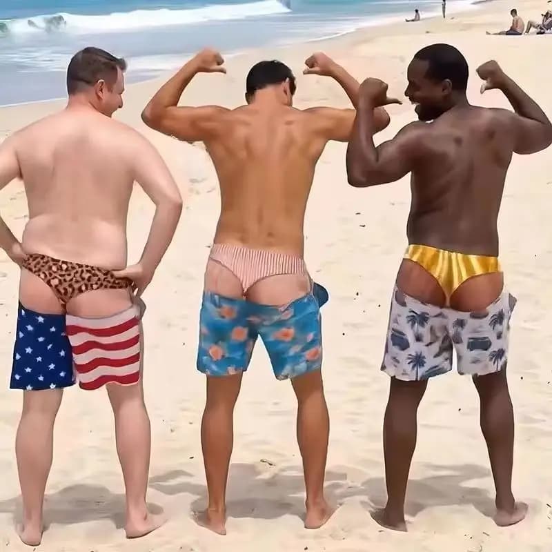 Short Verão Diver divertido de Praia com Estampa 3D