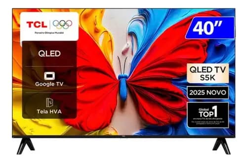 Smart Tv Tcl 40 Polegadas Qled Full Hd S5k Wifi Bluetooth Google Tv 2 Hdmi Hdr10 Dolby Audio 40s5k