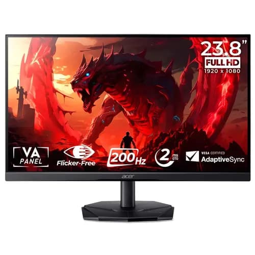 Monitor Gamer Acer Nitro 23.8″ 200Hz 2ms FHD HDMI VA Preto – KG241Y-X3Bip