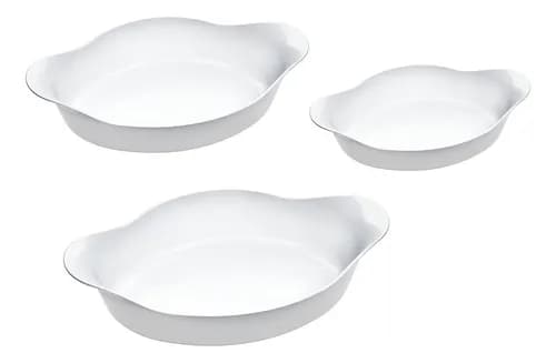 Kit De Assadeiras Marinex Opaline Oval 3 Peças