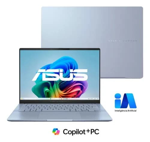 Notebook ASUS Vivobook S 14 OLED – Copilot+ PC – Intel Core Ultra 7 256 V 16GB RAM 512GB SSD 14″ OLED 2,8K Windows 11 Home Mist Blue – S5406SA-QD299W
