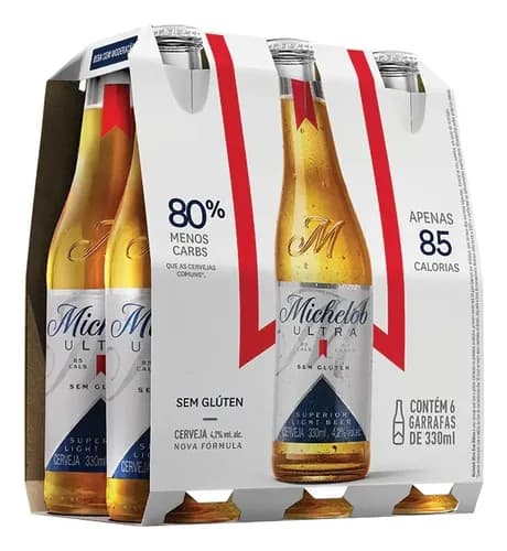 Cerveja Michelob Ultra Long Neck 330ml Pack 6 Unidades