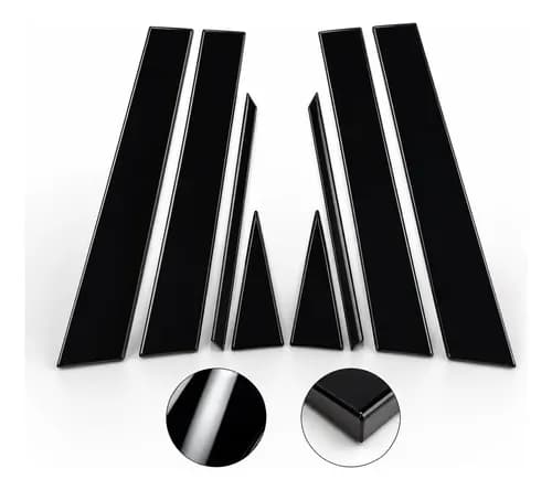 Aplique Coluna Black Piano Polo Nivus Virtus Tcross Vw 8 Peças