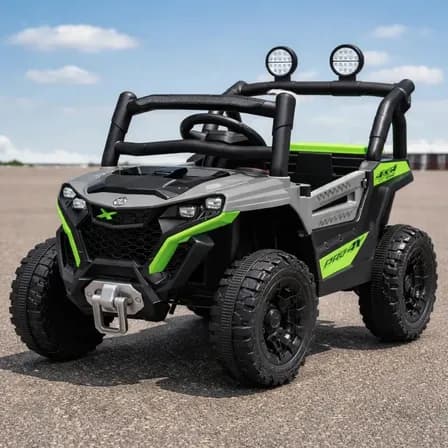 Carro Jipe Elétrico Infantil Controle Remoto Pedal Sons Cinza