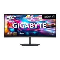 Monitor Gamer Curvo Gigabyte 34″, QHD, 120Hz, 1ms, VA, Adaptive-Sync, FreeSync Premium, HDR Ready, Altura Ajustável, Preto – GS34WQCA