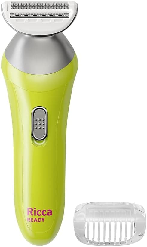Ricca, Aparador de Pelos Corporal, Ready, Lâminas duplas, flexíveis e hipoalergênicas, Pilha AA