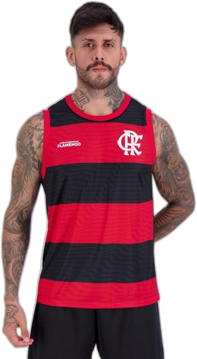 Regata Flamengo Presenca Masculina Braziline Vermelho Preto