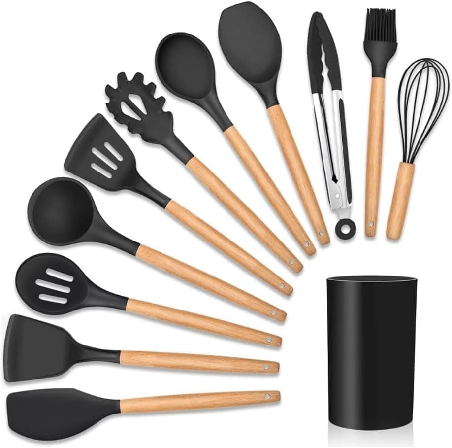Kit 12 Utensílios Cozinha Silicone Antiaderente