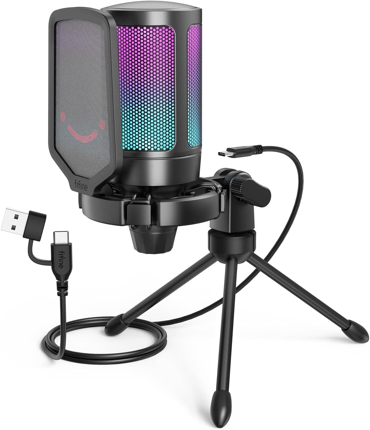FIFINE A6V Microfone USB Para Jogos Para PS5 PC Para Twitch Podcasts