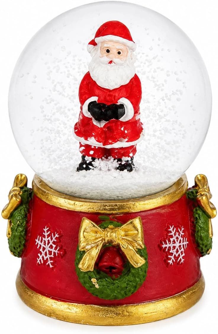 Globo de Neve Natalino Papai Noel Resina e Vidro 6cm