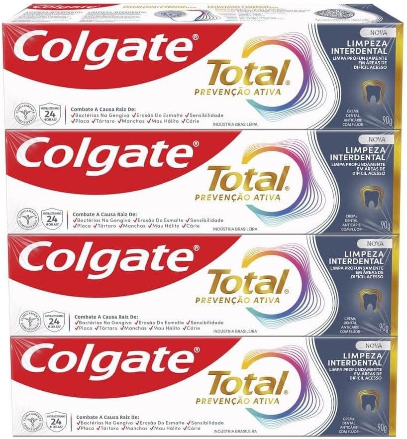 Colgate Total Prevenção Ativa Creme Dental 4x90g