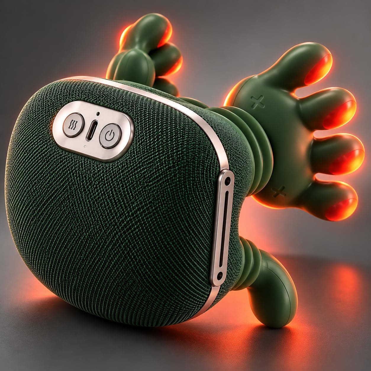 Massageador Mãozinha Elétrico 3D com Aquecimento, Recarregável USB-C