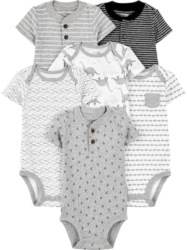 Simple Joys by Carter's Pacote com 6 bodies de manga curta para bebês e meninos Multicoloridaâncoradinossaurolistr