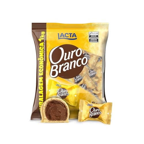Lacta Ouro Branco Wafer Recheado Sabor Chocolate Branco 1kg