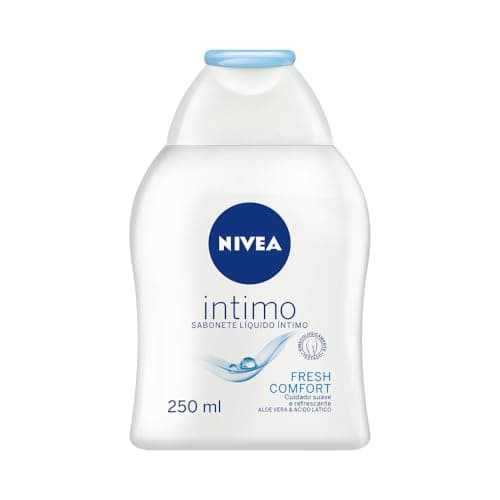 NIVEA Sabonete Líquido Íntimo Fresh Comfort 250ml, Limpeza Suave, Mantém pH Natural, Aloe Vera, Cuidado Refrescante, Uso Diário