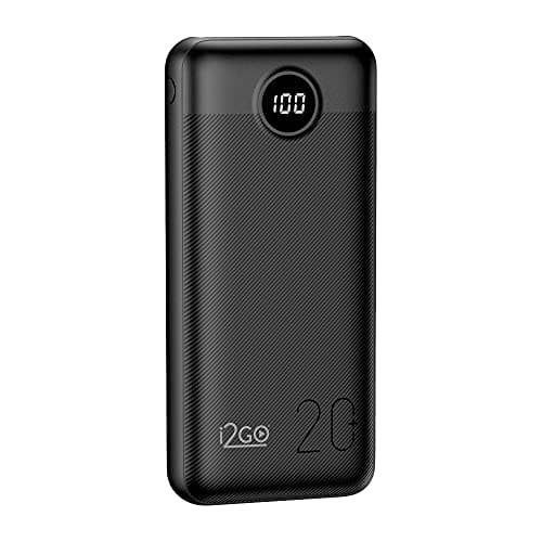 I2go, Carregador Portátil (power Bank) Ultra Rápido 20000mah, Power Delivery 20w, 2 Saídas Usb + 1 Saída/entrada Usb-c, Preto, I2go Pro