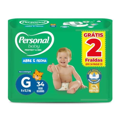 Fralda Personal Baby Protect&Sec G 34 Unidades