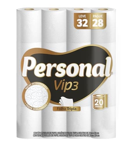 Papel Higiênico Personal Folha Tripla Vip 32 Rolos