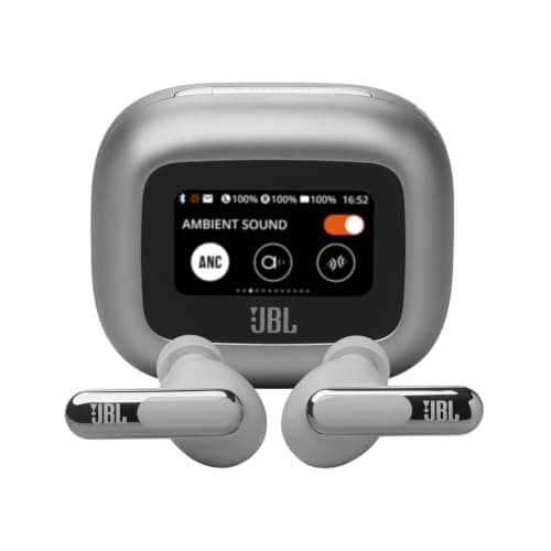 JBL Fone de Ouvido Bluetooth Live Beam 3 In-ear Tela de 1.45" Cancelamento de Ruído - Prata