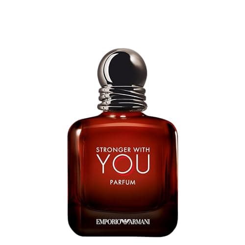 Armani Beauty, Stronger With You Parfum, Giorgio Armani Perfume Masculino, Fragrância Fougère Ambarada e Amadeirada com Notas de Baunilha Picante, Couro, Pimenta Rosa e Lavanda