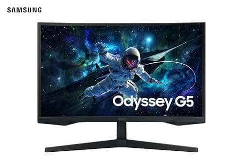 Monitor Gamer Samsung Odyssey G5 32”, QHD, 165Hz, 1ms, Curvo 1000R, VA, Freesync, HDMI, DP Preto