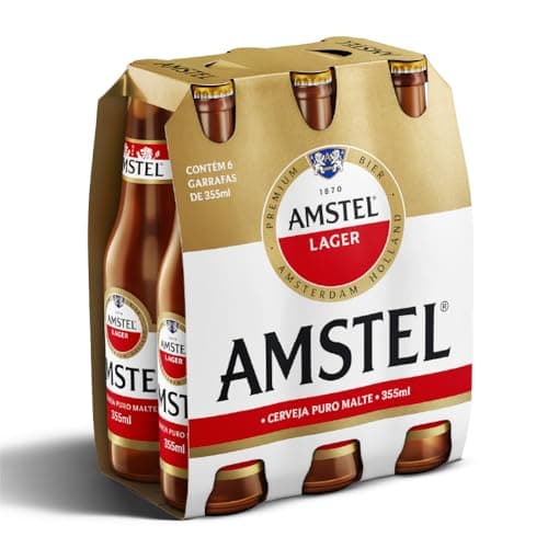 Amstel Cerveja Lager Puro Malte Pack De 6 Long Neck 355ml