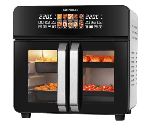MONDIAL Air Fryer Forno 25L French Door, Preto/Inox, 2000W, 110V - AFDO-25L-FD