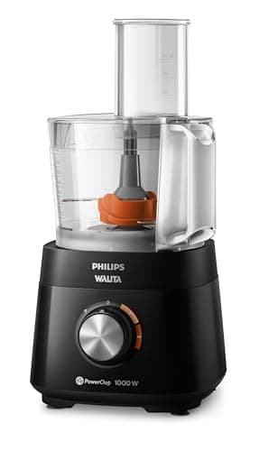 Philips Walita Multiprocessador PowerChop 1000, Preto, Copo com capacidade de 1,5 litros, Duas velocidades + pulsar, 6 acessórios, 1000W, 220V (HR7304/92)